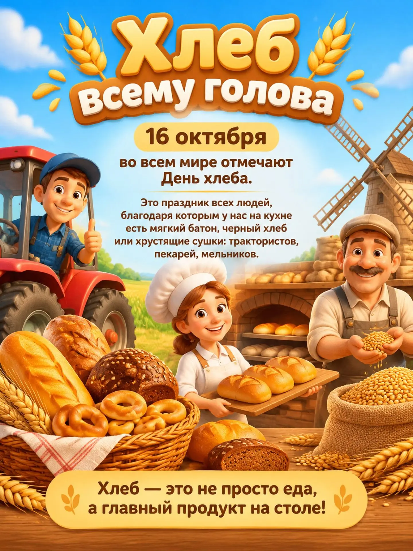🍞16 октября — Всемирный день хлеба.