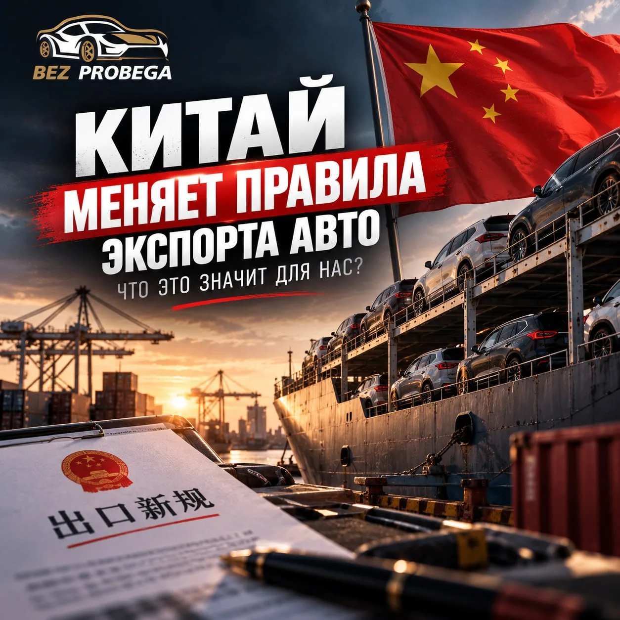 🇨🇳 Китай меняет правила экспорта авто. Что это значит для нас?