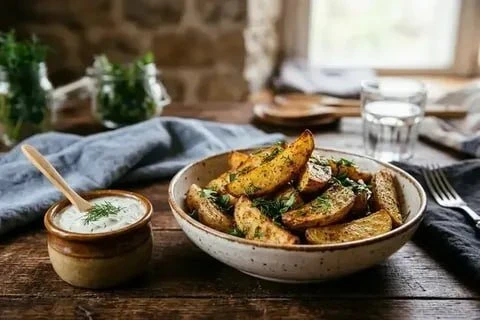 Картофель по-деревенски с чесноком и травами 🥔🧄
