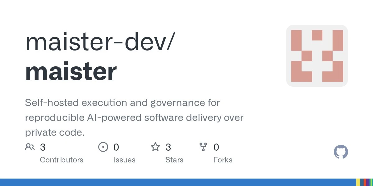 Maister — оркестровщик разработки ПО ИИ-агентами для команд и solo-founder-ов. Управляе...