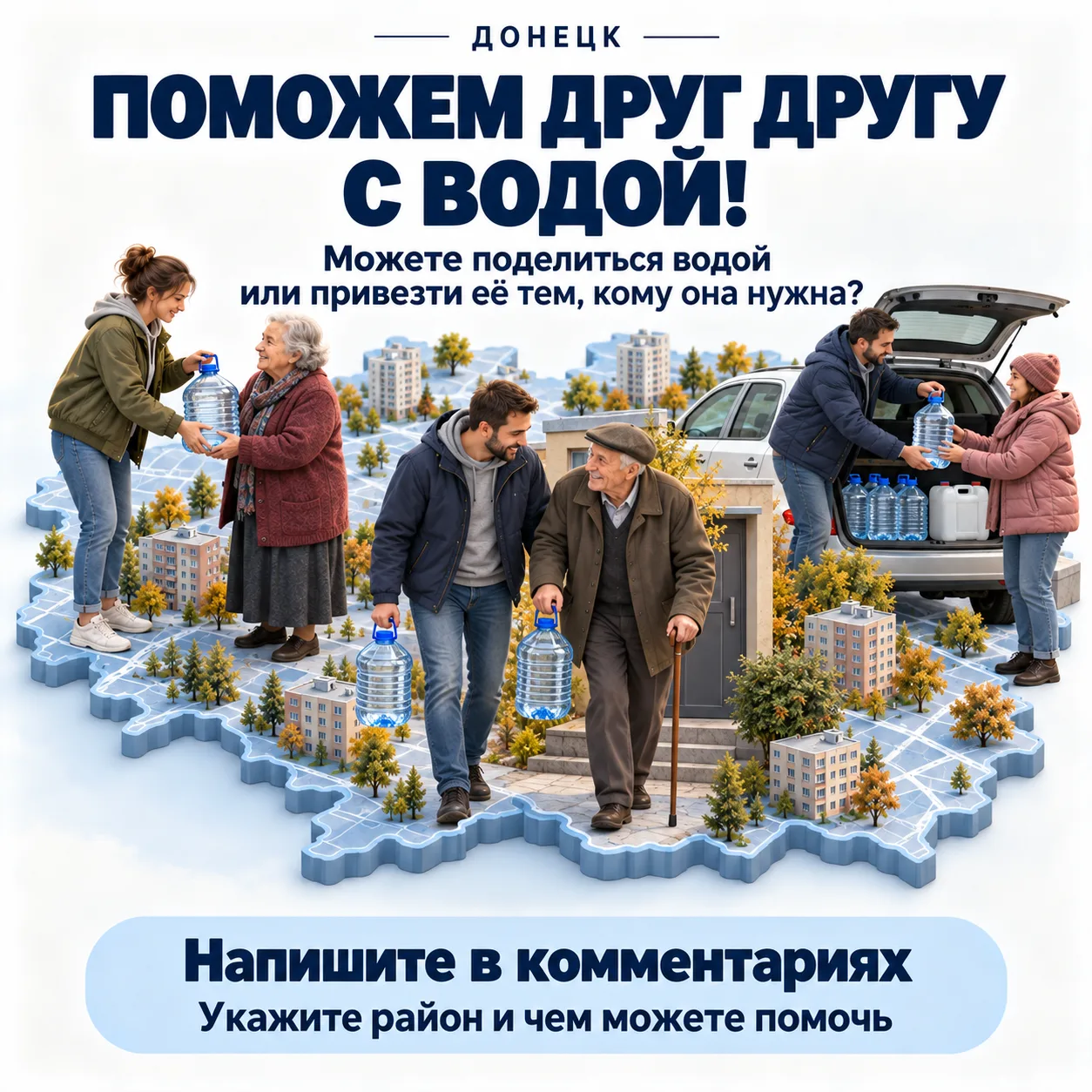 💧 Донецк, давайте поможем друг другу с водой!