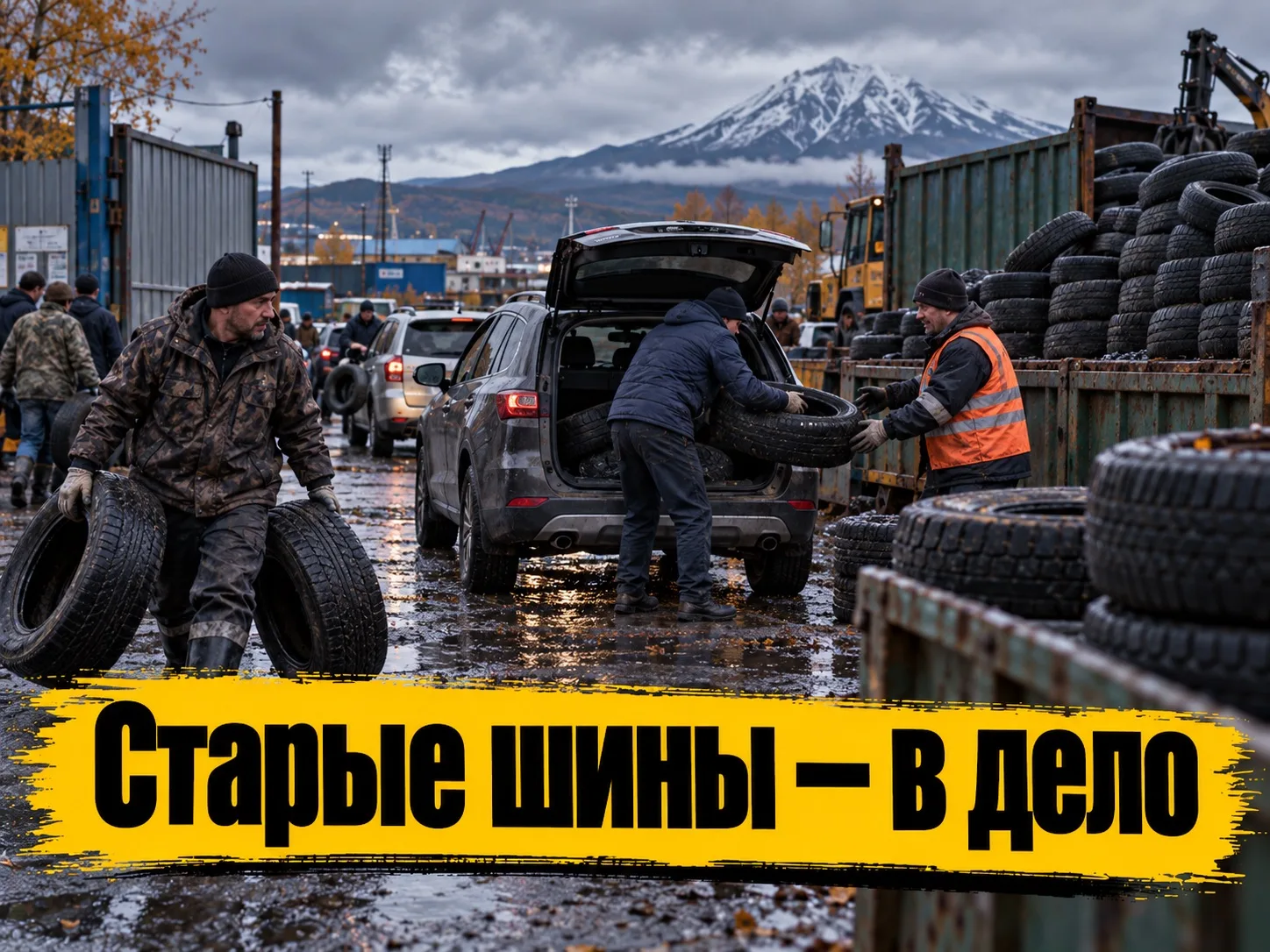 Камчатцы сдают старые шины: за первый день осенней акции принято почти 3,6 тысячи покрышек