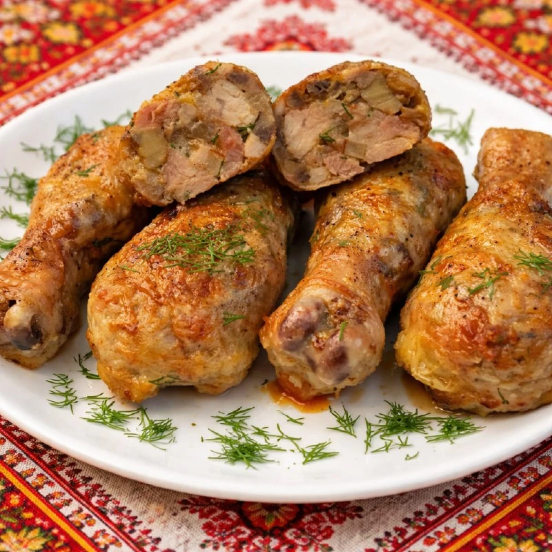 НЕЖНЫЕ КУРИНЫЕ НОЖКИ С СОЧНОЙ НАЧИНКОЙ СТАНУТ НАСТОЯЩИМ ХИТОМ СТОЛА. КРАСИВАЯ ЗОЛОТИСТА...