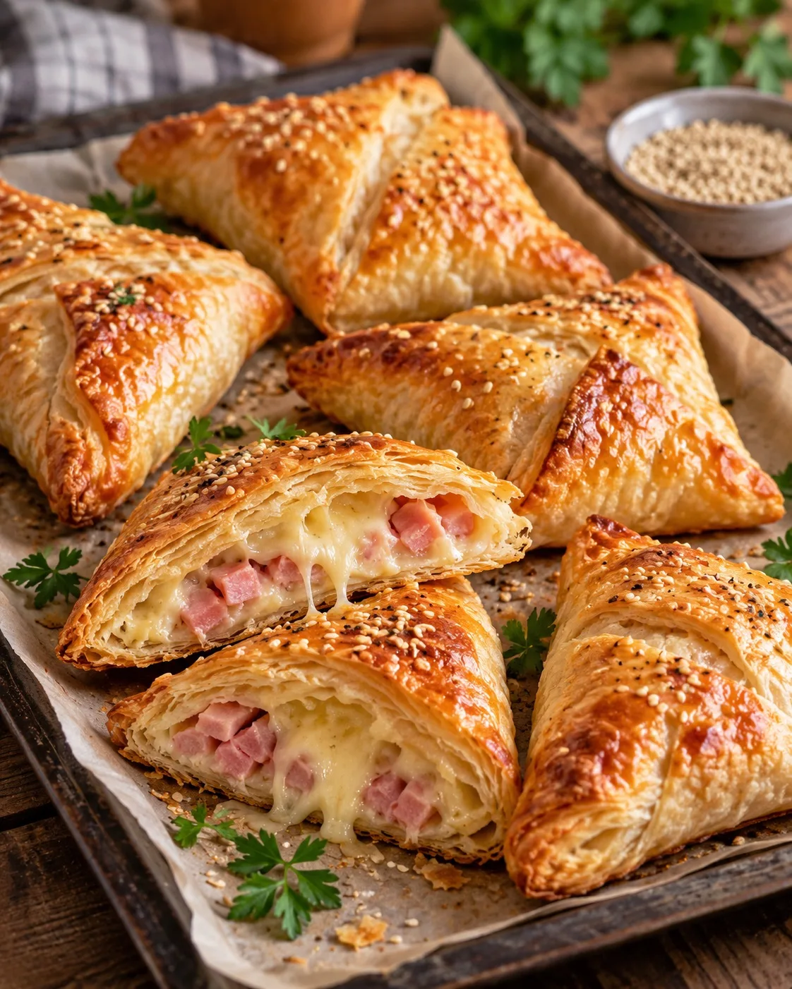 🥐🧀 КОНВЕРТИКИ С ВЕТЧИНОЙ И СЫРОМ — ВКУСНЯТИНА ЗА 20 МИНУТ! 😍