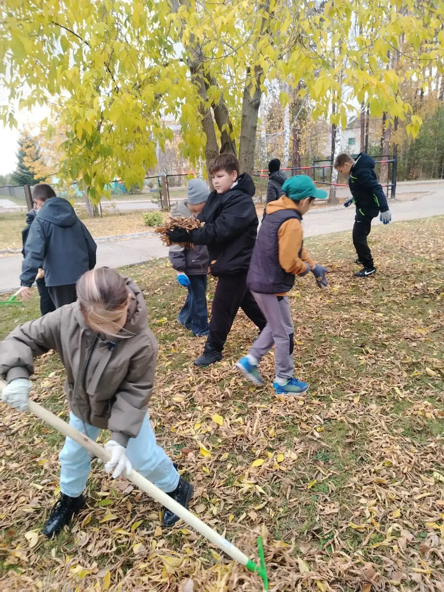 Есть у нас такое дело- сохранять в чистоте и в порядке наш школьный двор...Сегодня школ...