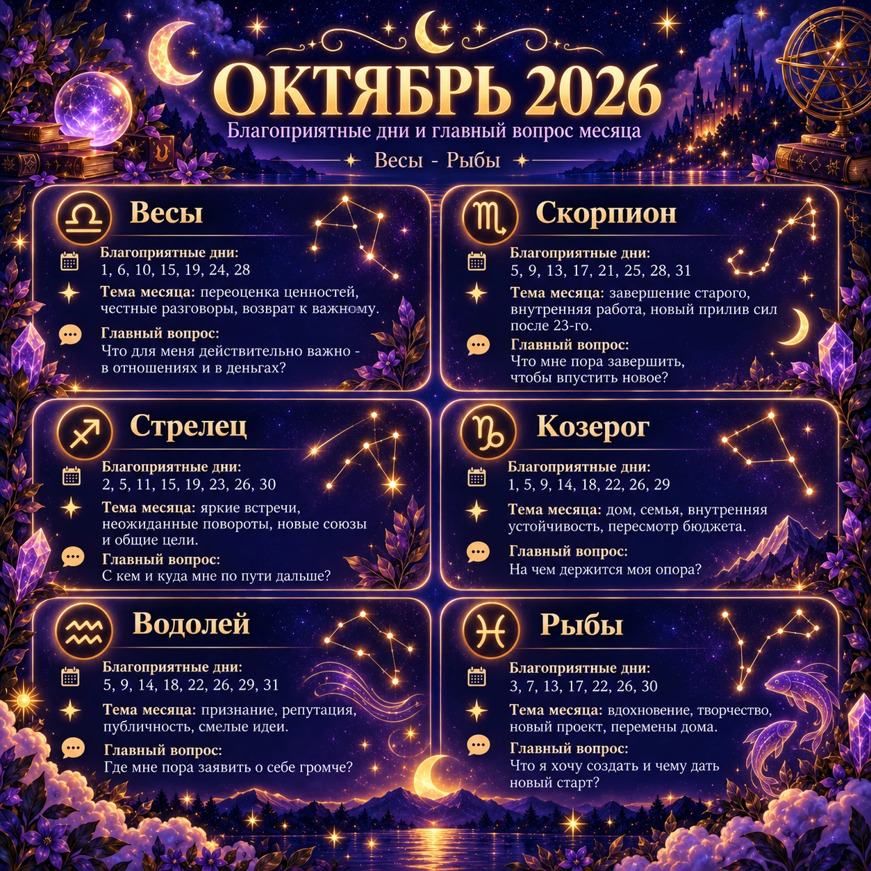 ✨ Вторая часть октябрьского прогноза уже готова