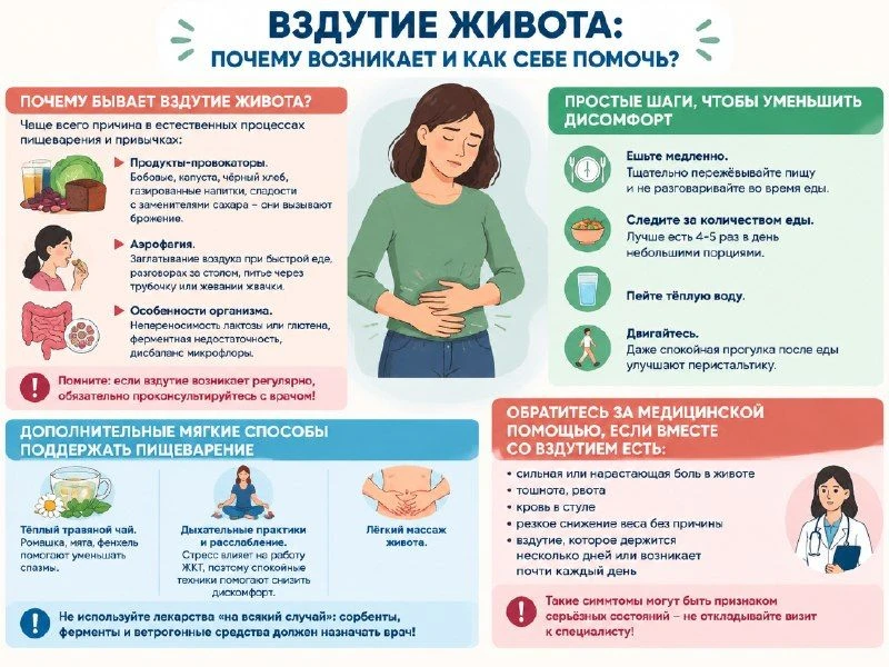 👩‍⚕️Вздутие живота – дискомфорт, который хоть раз испытывал почти каждый
