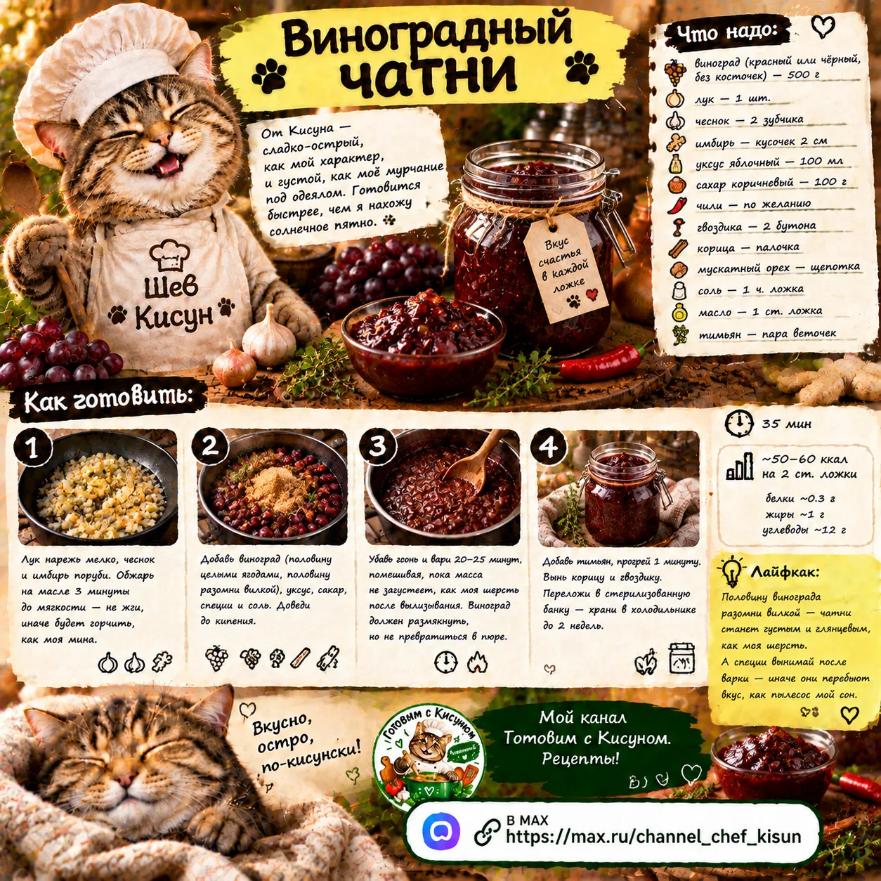 🐱 Виноградный чатни