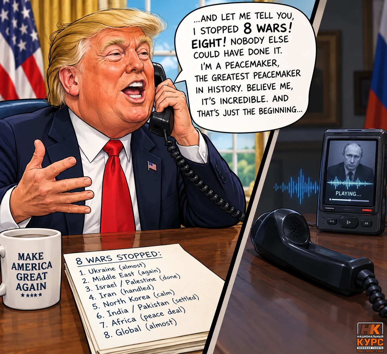 Разговор Путина и Трампа продлился полтора часа