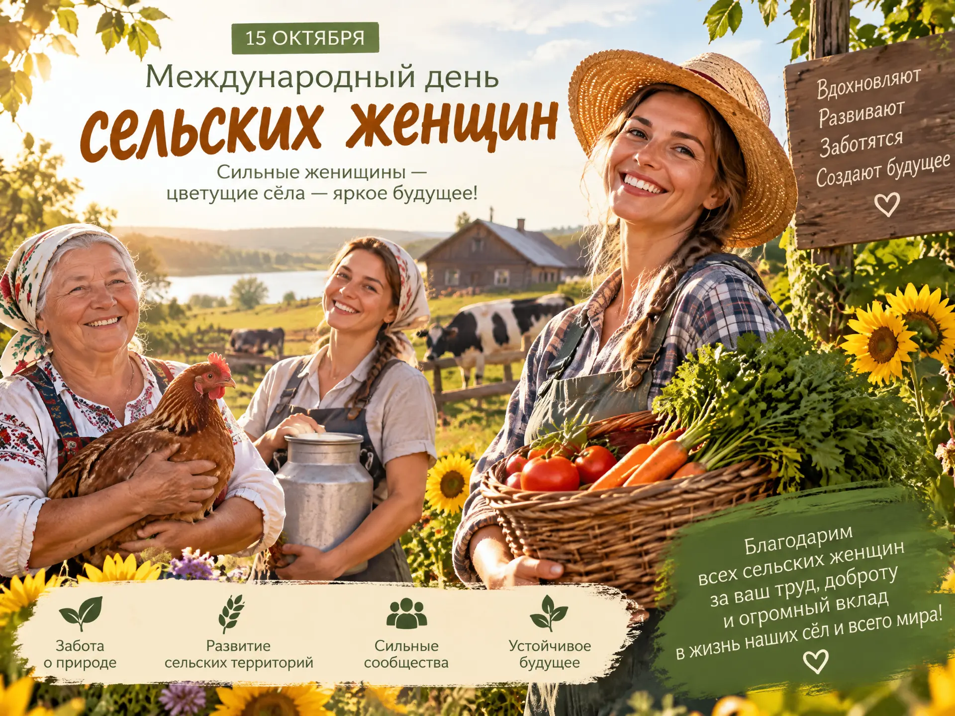 Уважаемые женщины села! Дорогие труженицы!