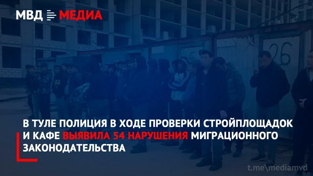 В Туле на стройках и в кафе выявили 54 нарушения миграционных правил