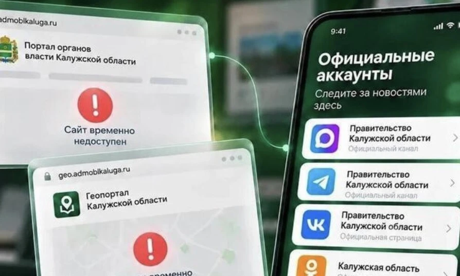 ❌ Интернет-порталы Калужской области оказались временно недоступны