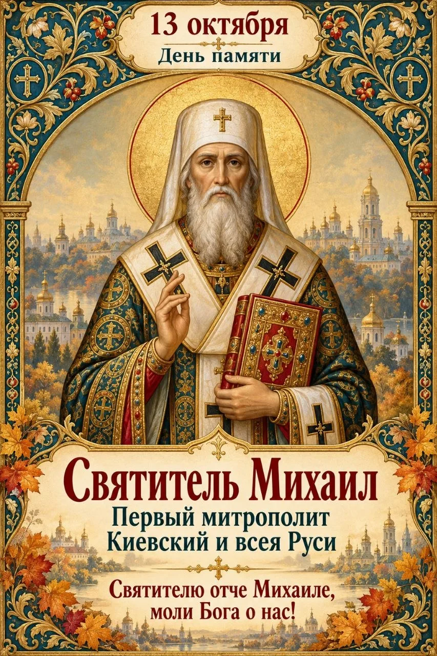 🕊 13 октября - Православная церковь чтит память святителя Михаила, первого митрополита...