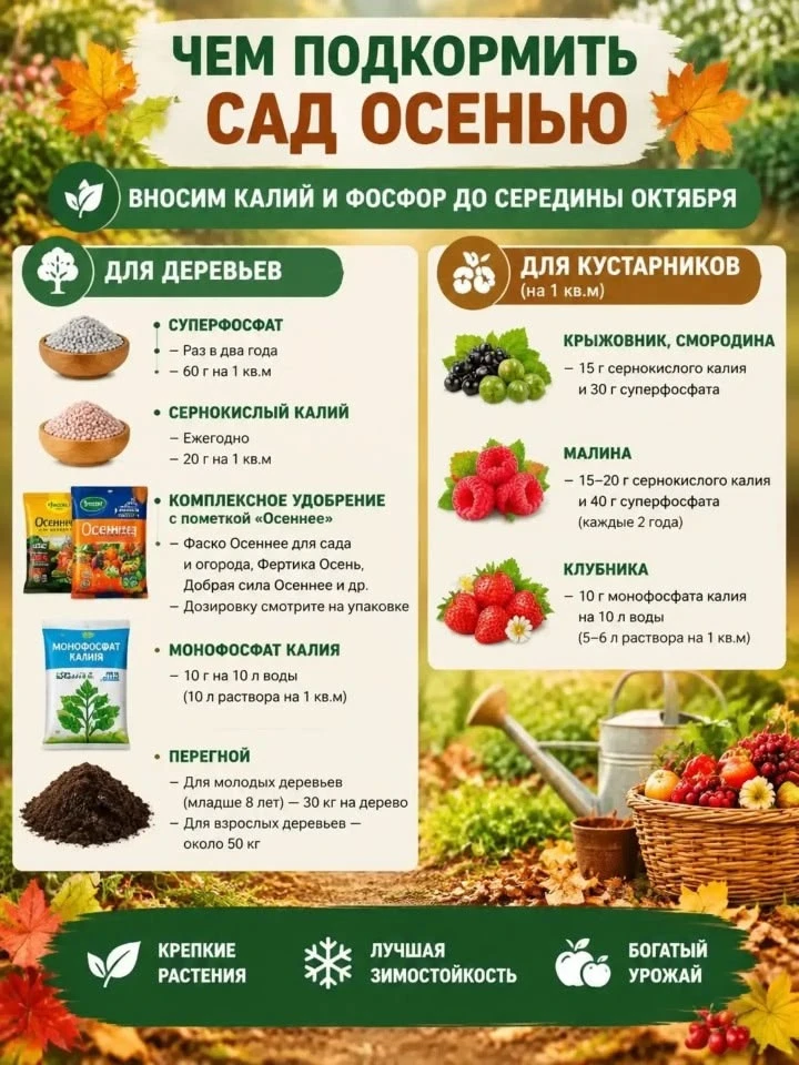 Чем подкормить сад осенью
