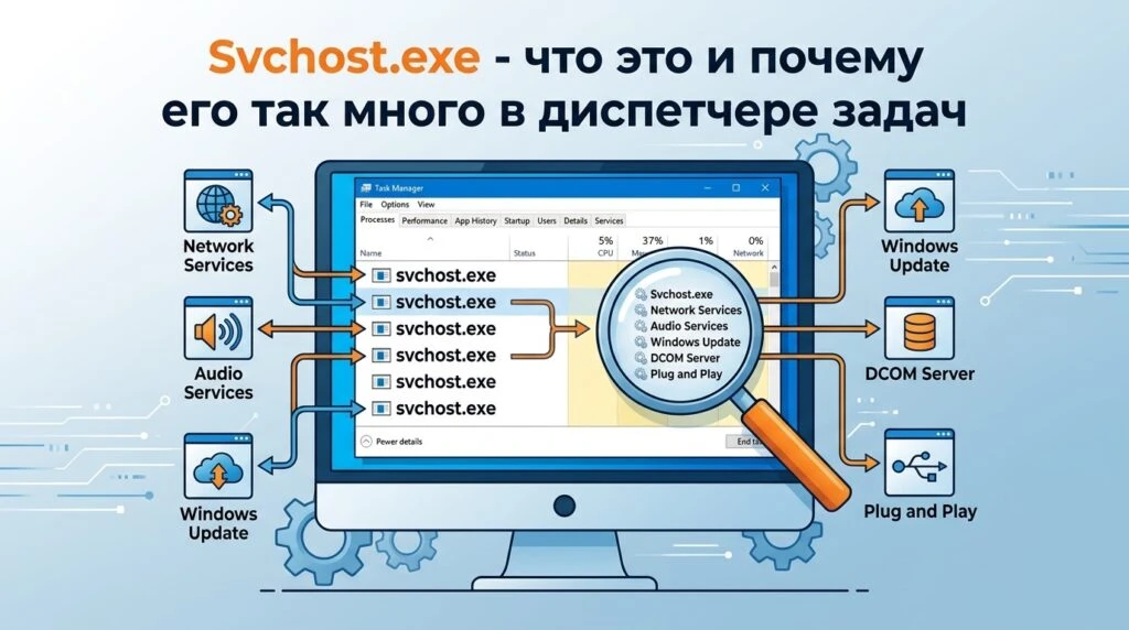🤖 Svchost.exe: что это и почему его так много в диспетчере задач