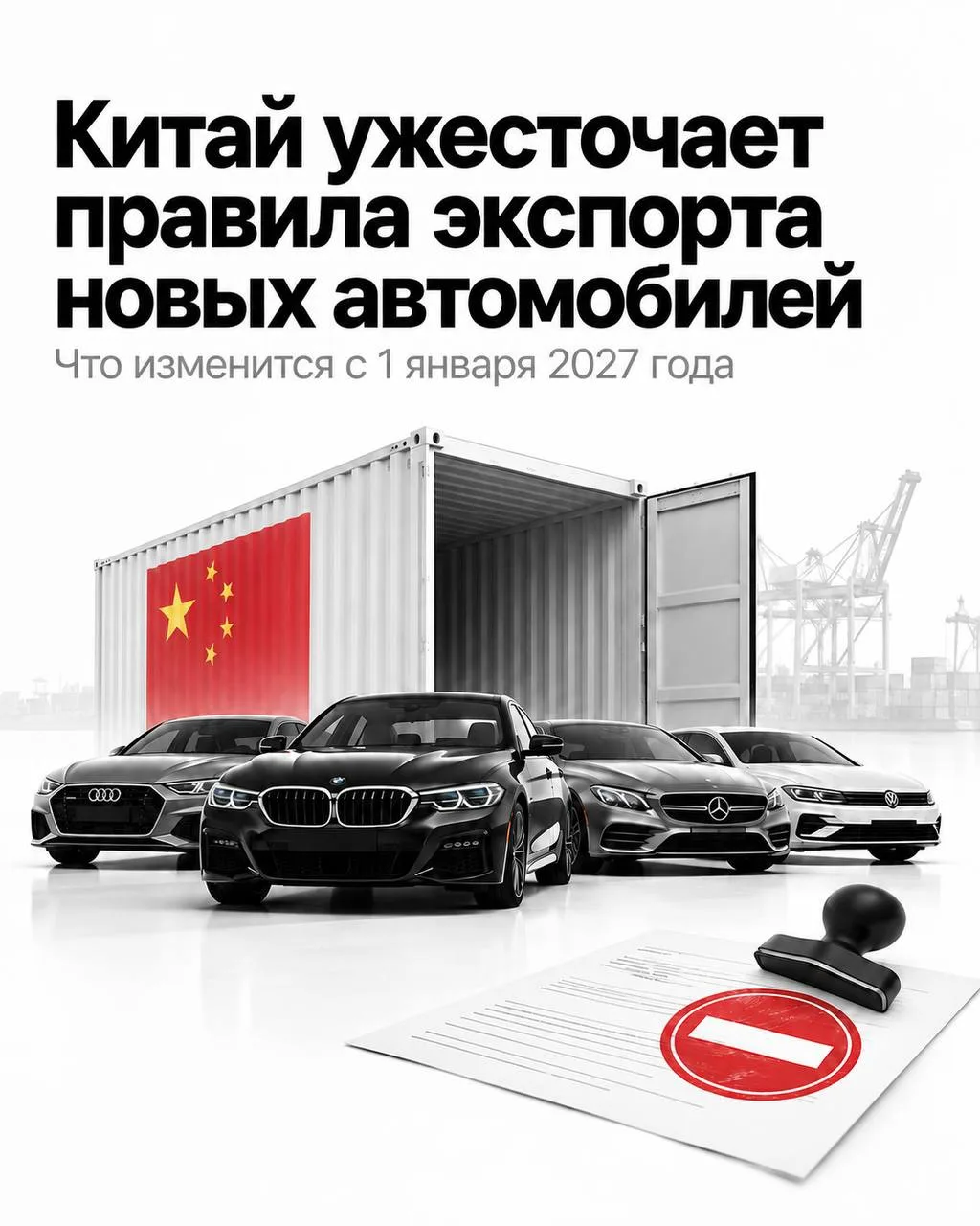 Китай ужесточает правила экспорта новых автомобилей