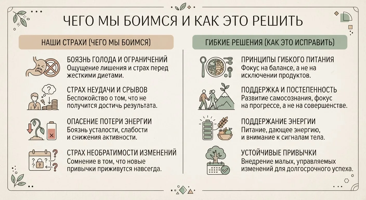 «Главные страхи перед изменением питания» 🫣