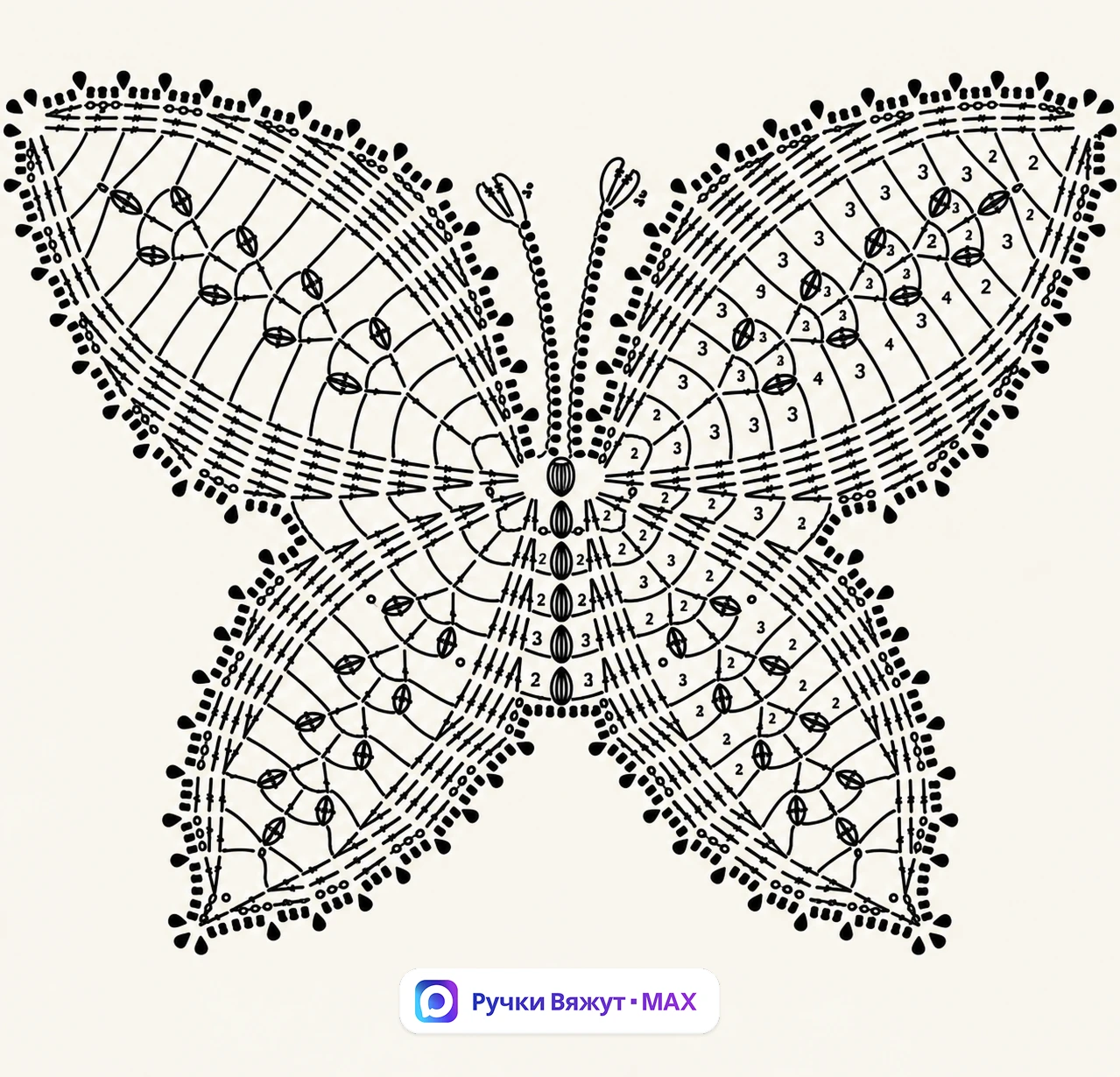 Схема бабочки крючком 🦋