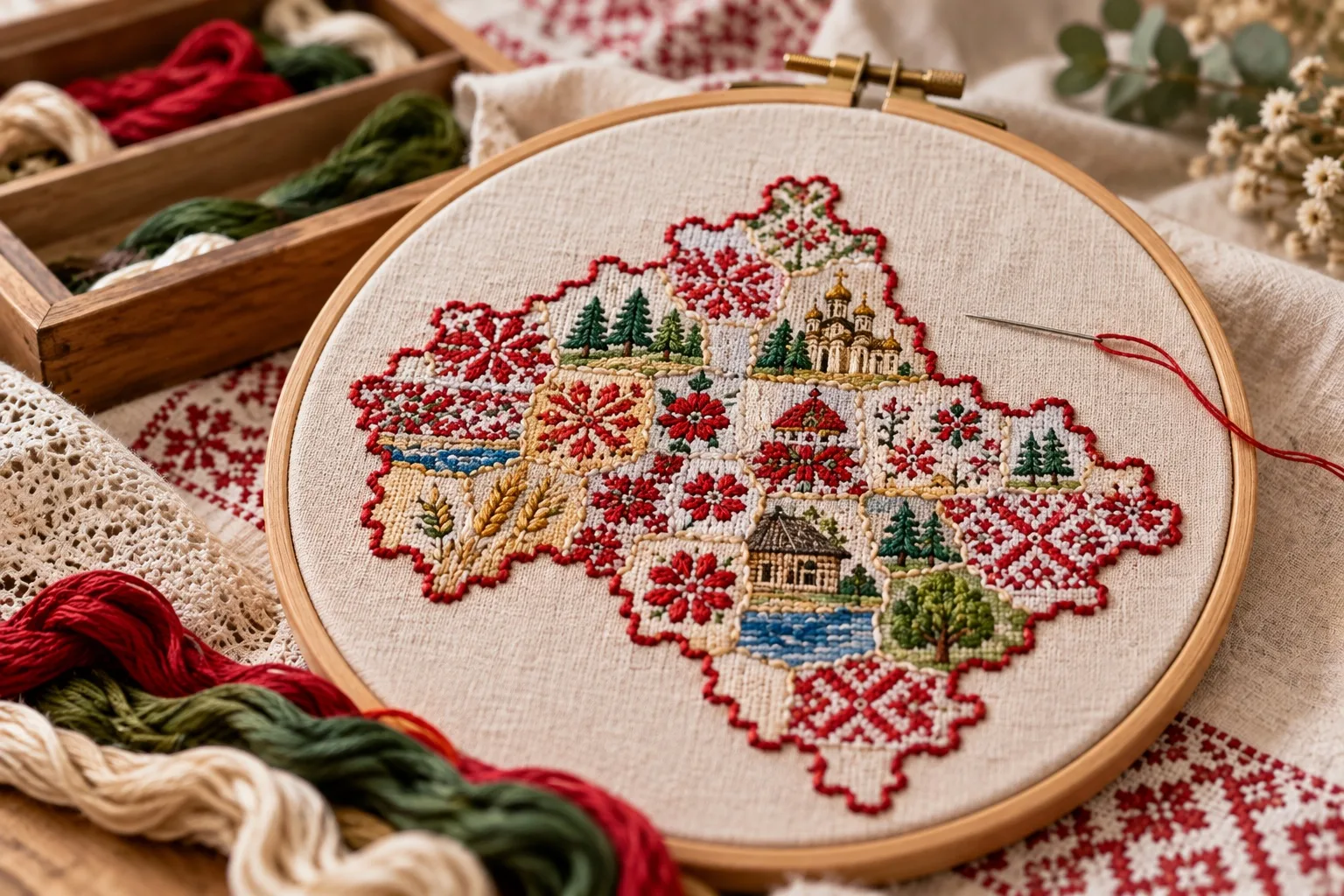 Вышитую карту Подмосковья представят на научно-практической конференции