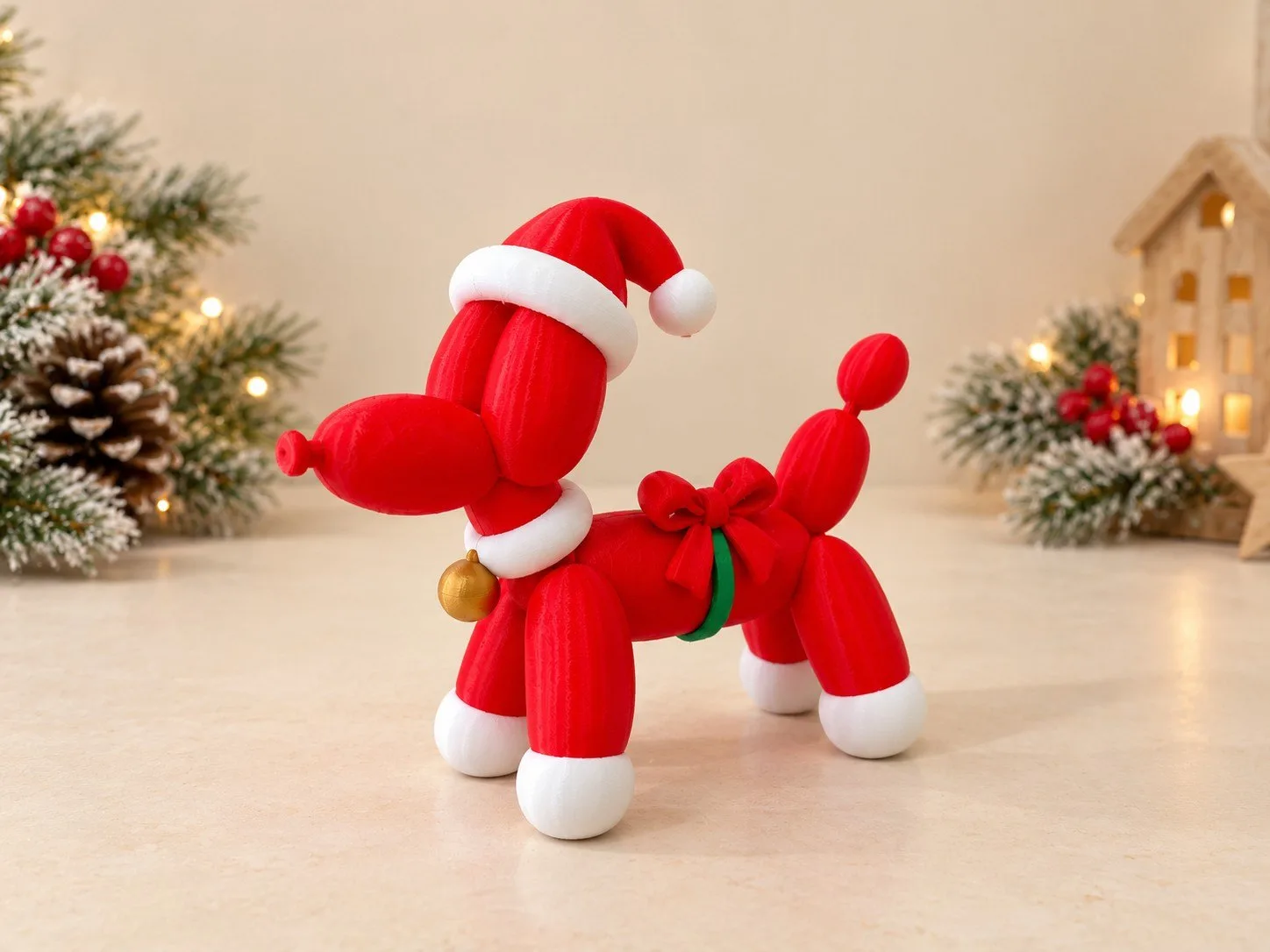 🎄 Рождественская собачка из воздушного шарика