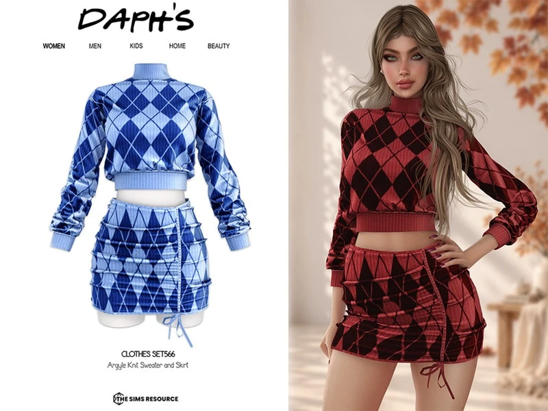 🌸 Набор Argyle Knit Sweater and Skirt 🌸