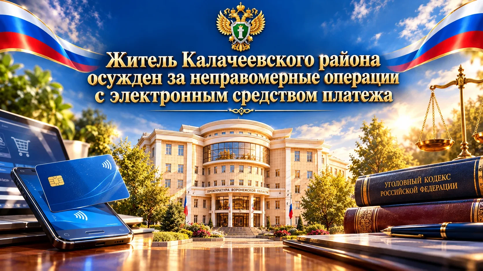 ⚖️ Жителя Калачеевского района осудили за неправомерные операции с банковской картой