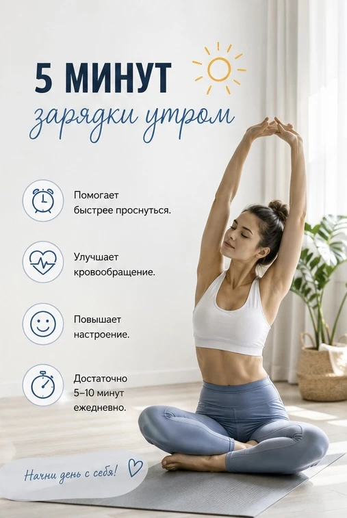 Почему стоит делать зарядку по утрам? ☀️