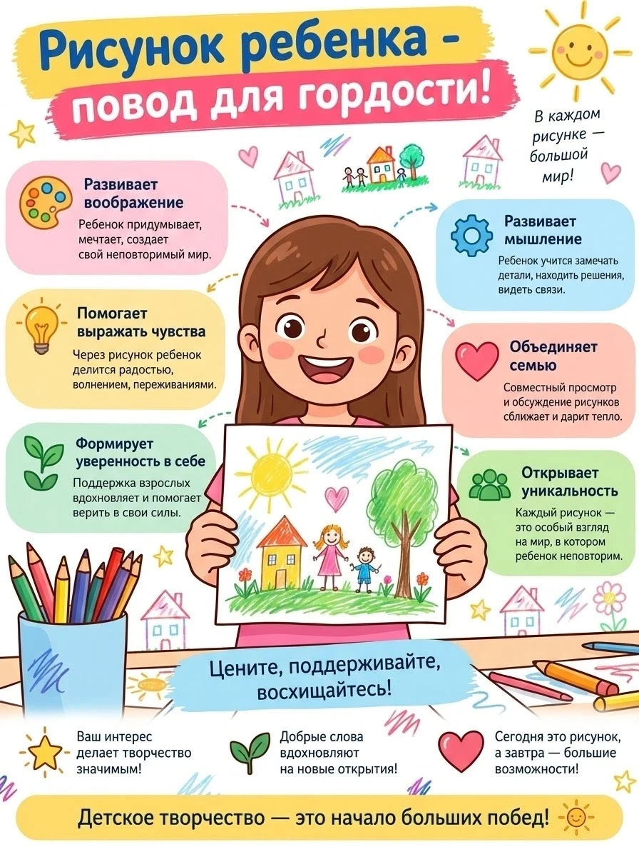 Рисунок ребёнка повод для гордости