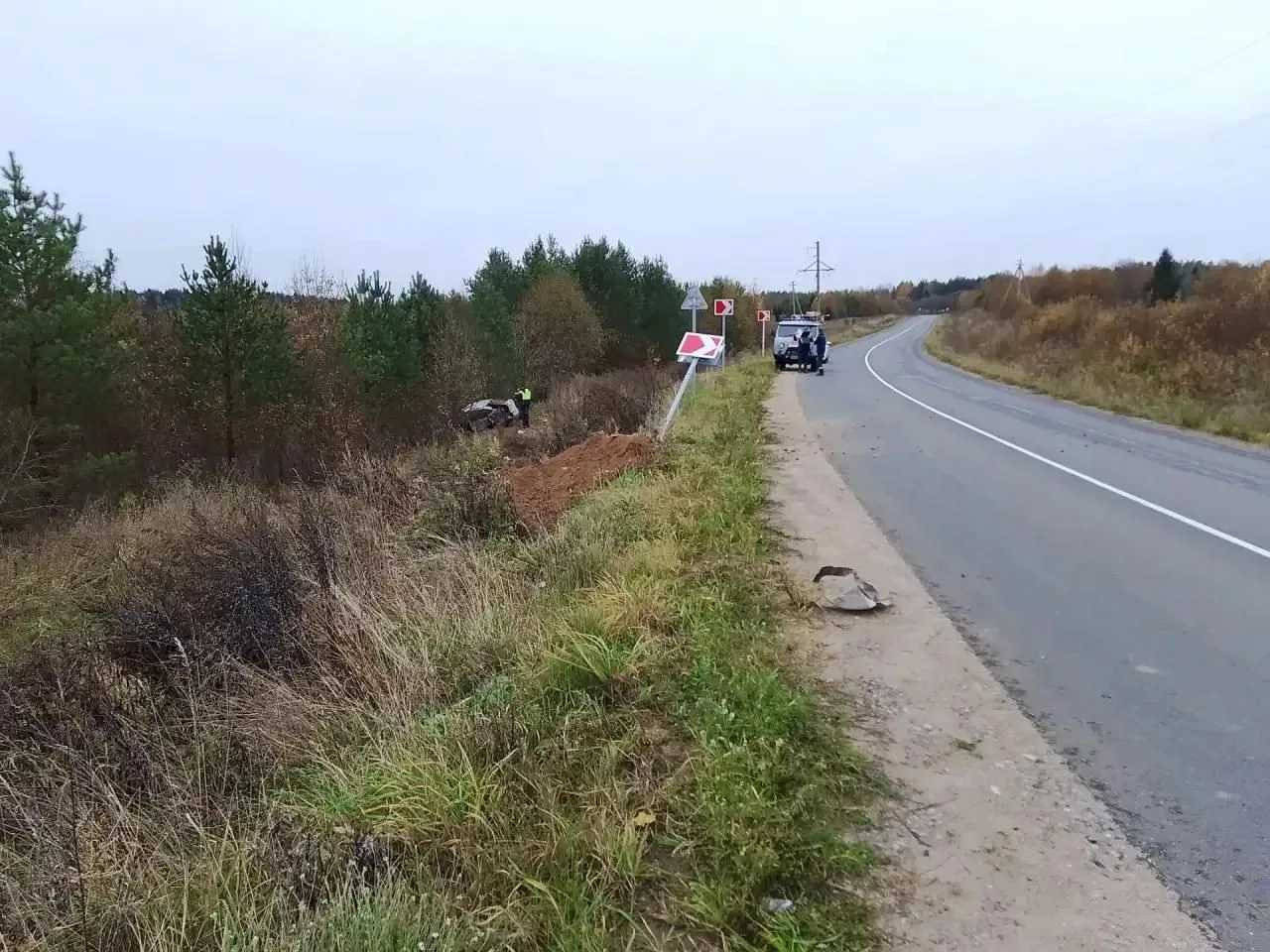 В Тотемском округе автомобиль вылетел в кювет: водитель погиб