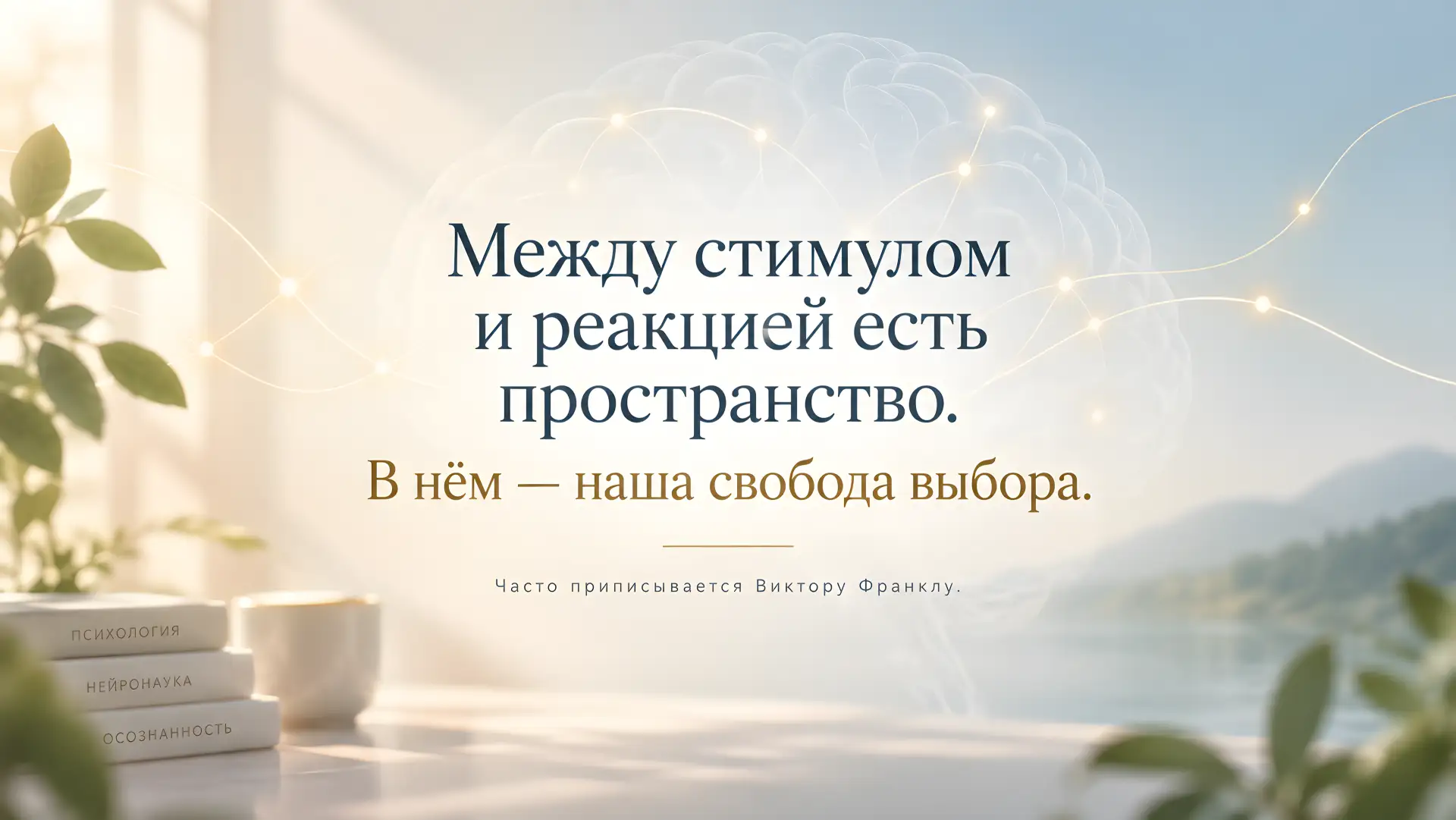 Между стимулом и реакцией есть зазор. Невидимый, короткий... иногда пара секунд. Именно...