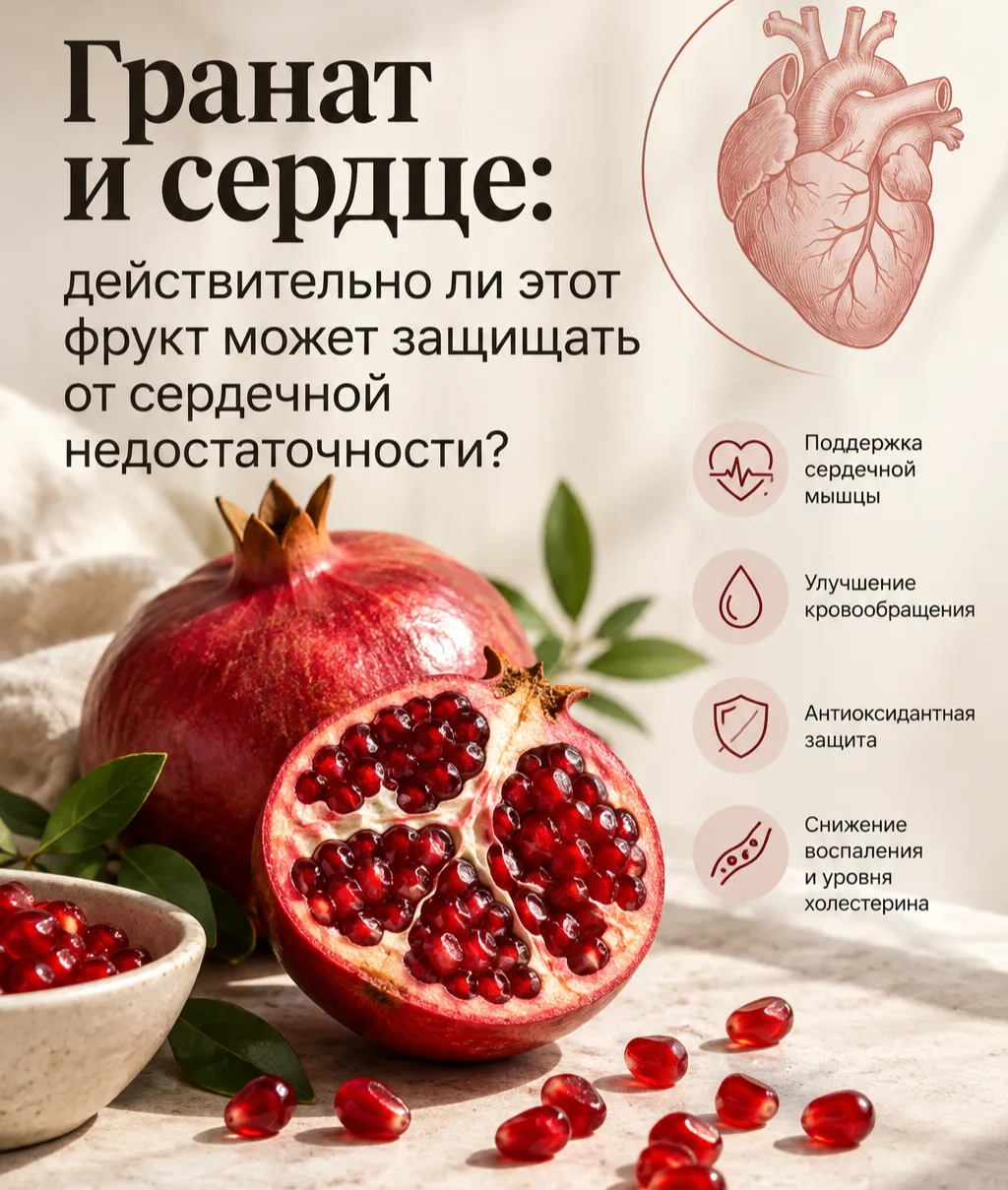 ❤️ Гранат и сердце: фрукт против сердечной недостаточности?