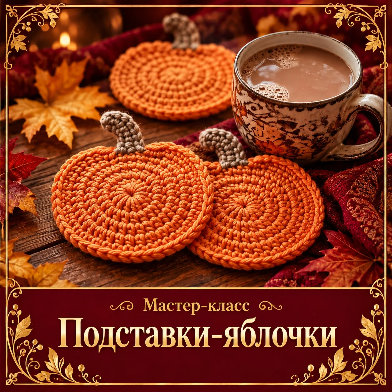 Мастер-класс по вязанию крючком: подставки-яблочки 🧶