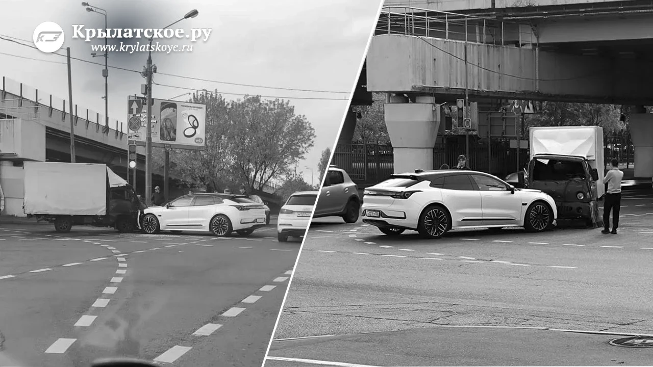 🚧 Нелепое ДТП на перекрестке дублера Рублевского шоссе, у ТЦ «Рублевский».