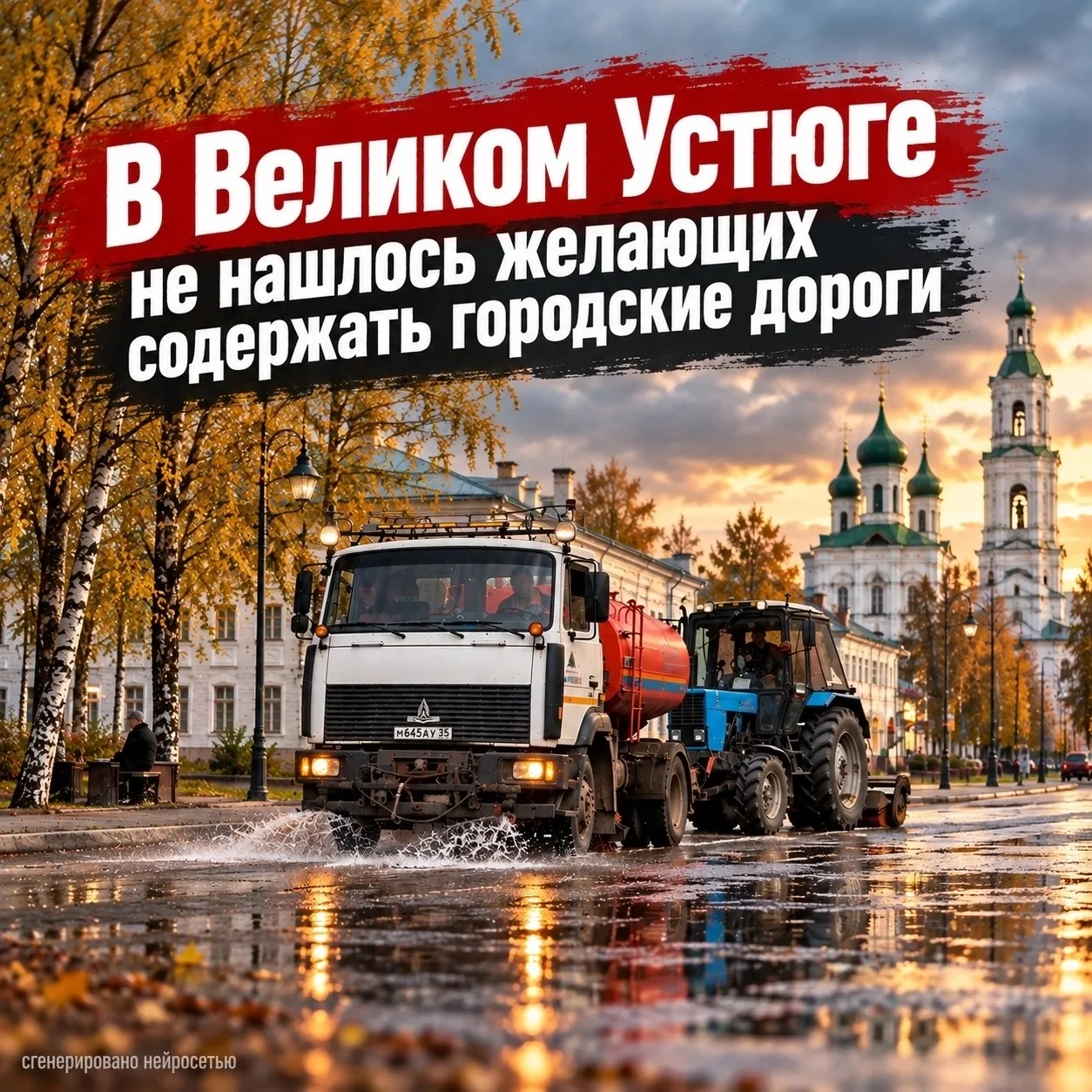 В Великом Устюге временно никто не отвечает за содержание городских дорог.