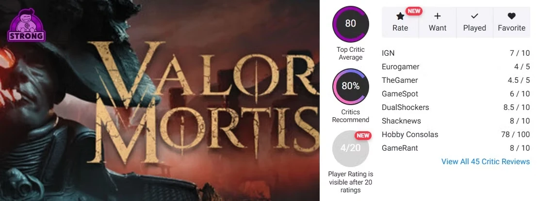 🎮 Valor Mortis получила хорошие оценки