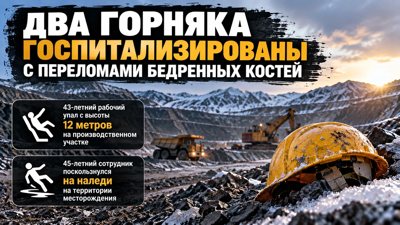 🏔 Падение с 12 метров и гололёд: два работника золотодобывающих предприятий госпитализ...