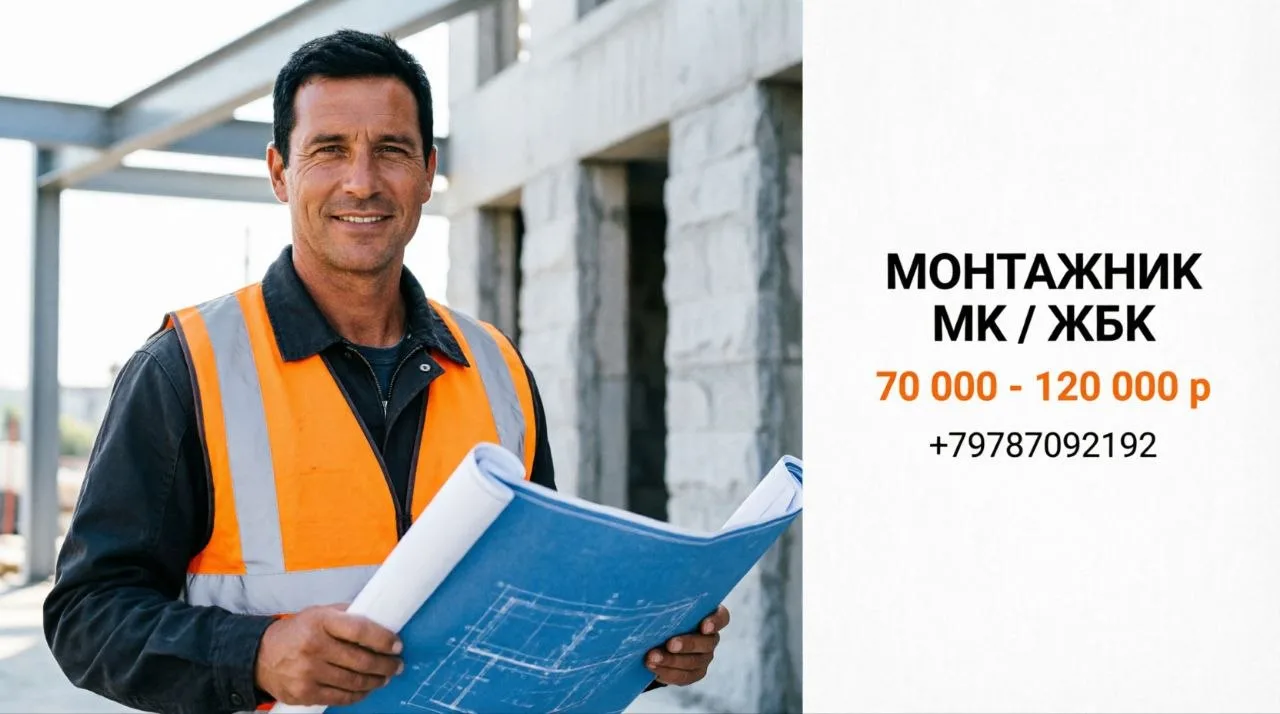МОНТАЖНИК МК / ЖБК | 70 000 - 120 000 ₽