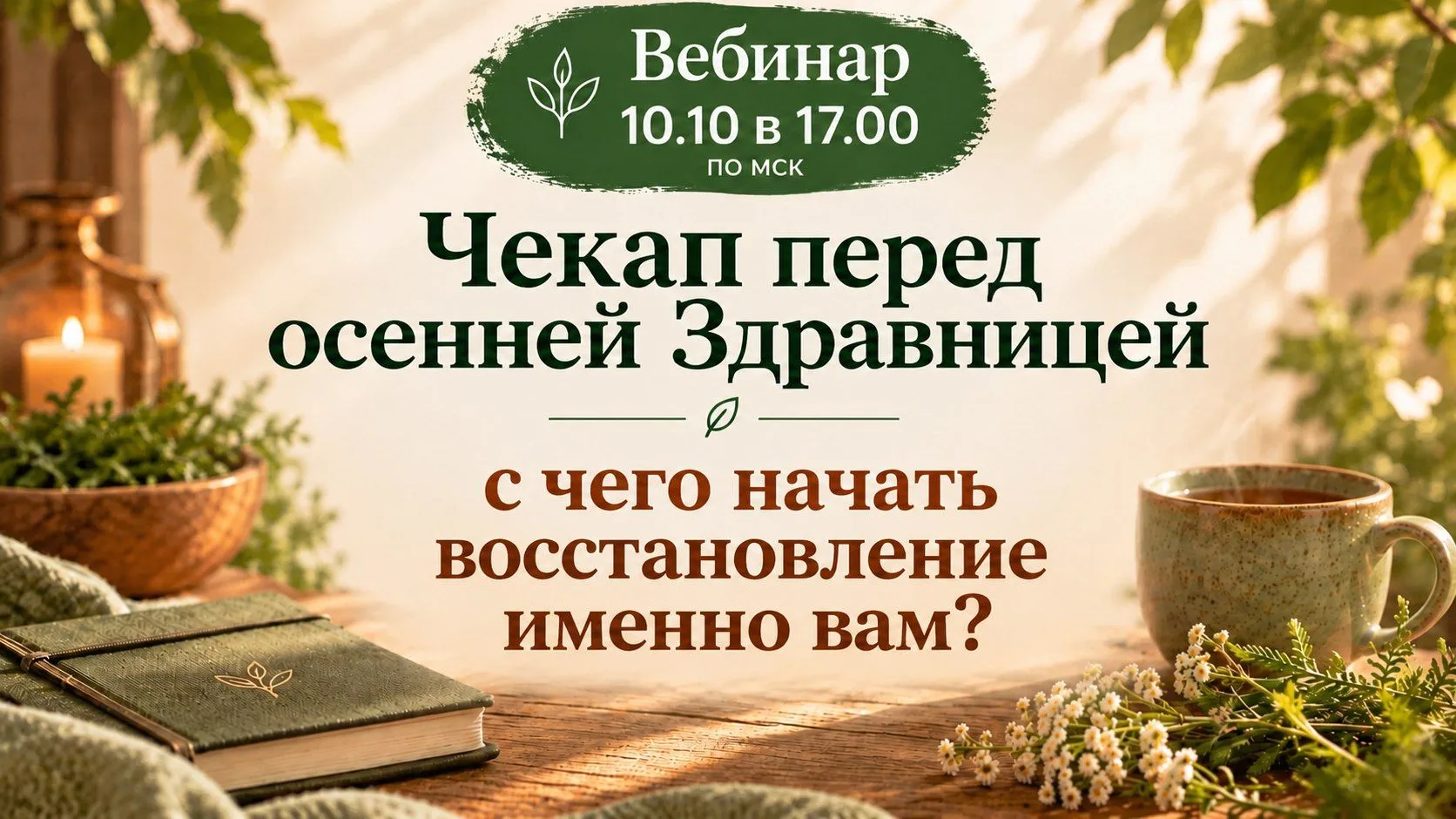 Начинаем вебинар «Чек-ап перед осенней Здравницей: с чего начинать восстановление именн...