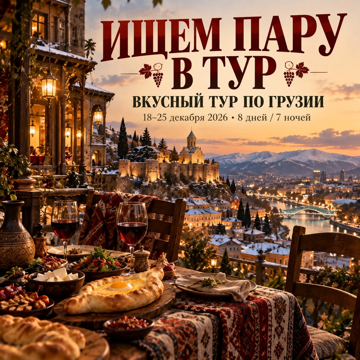 🇬🇪 ИЩЕМ ПАРУ: «ВКУСНЫЙ ТУР ПО ГРУЗИИ»