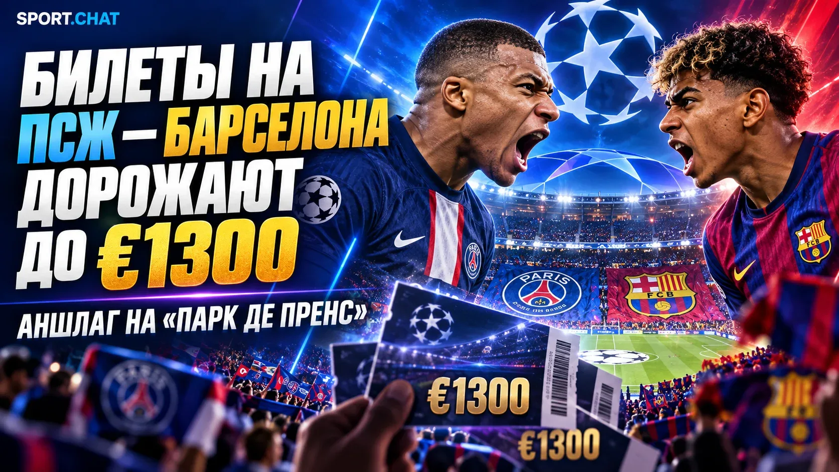 Билет за €1300! Матч «ПСЖ» — «Барселона» вызвал настоящий ажиотаж в Париже