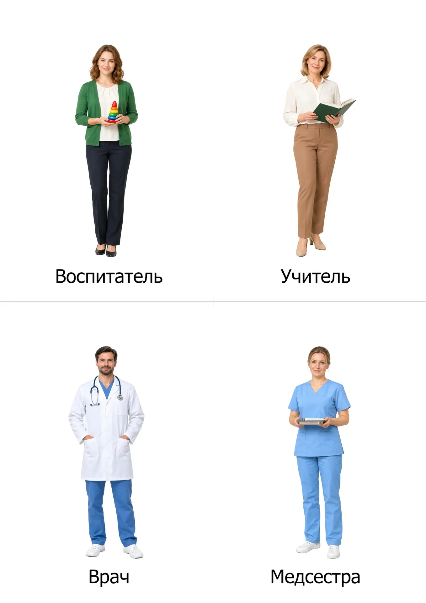 👩‍⚕👨‍🚒 Мир профессий — в карточках для детей!