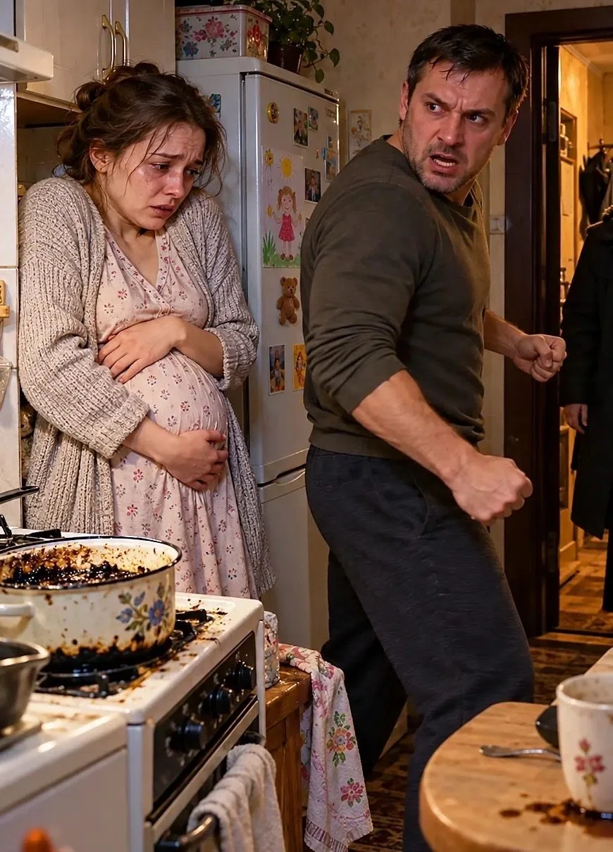 «Еда где, женщина?!» — заорал муж на беременную жену, сжимая кулаки. Девушка уже пригот...