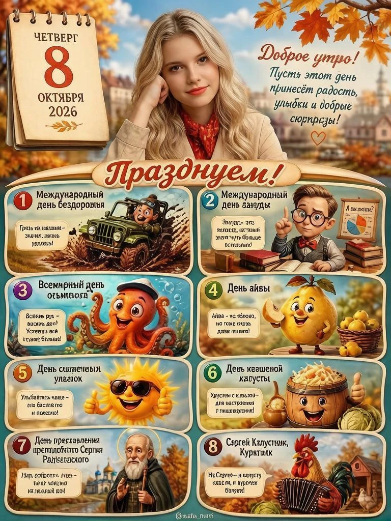 8 октября: Основные праздники и события