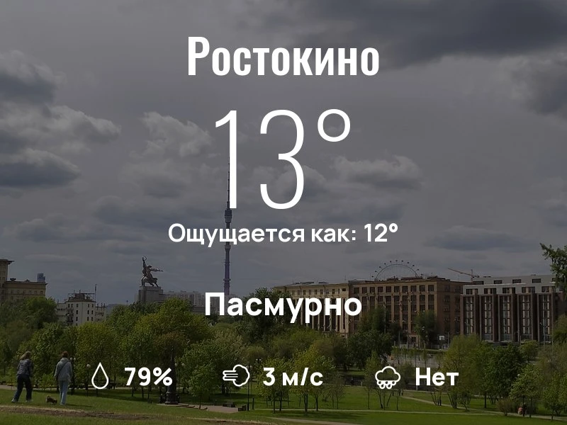 Что с погодой в Ростокино?