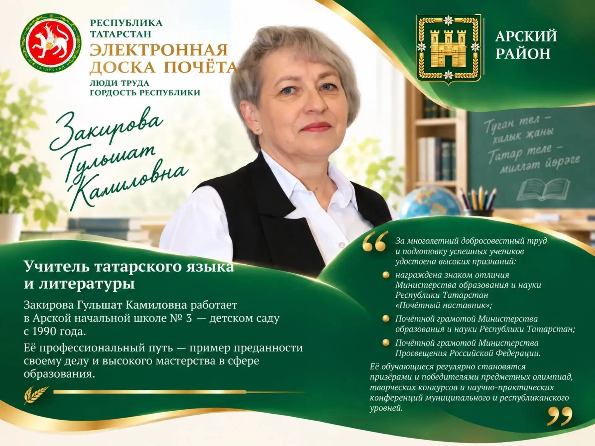 Наши земляки — на Электронной доске почета Республики Татарстан!