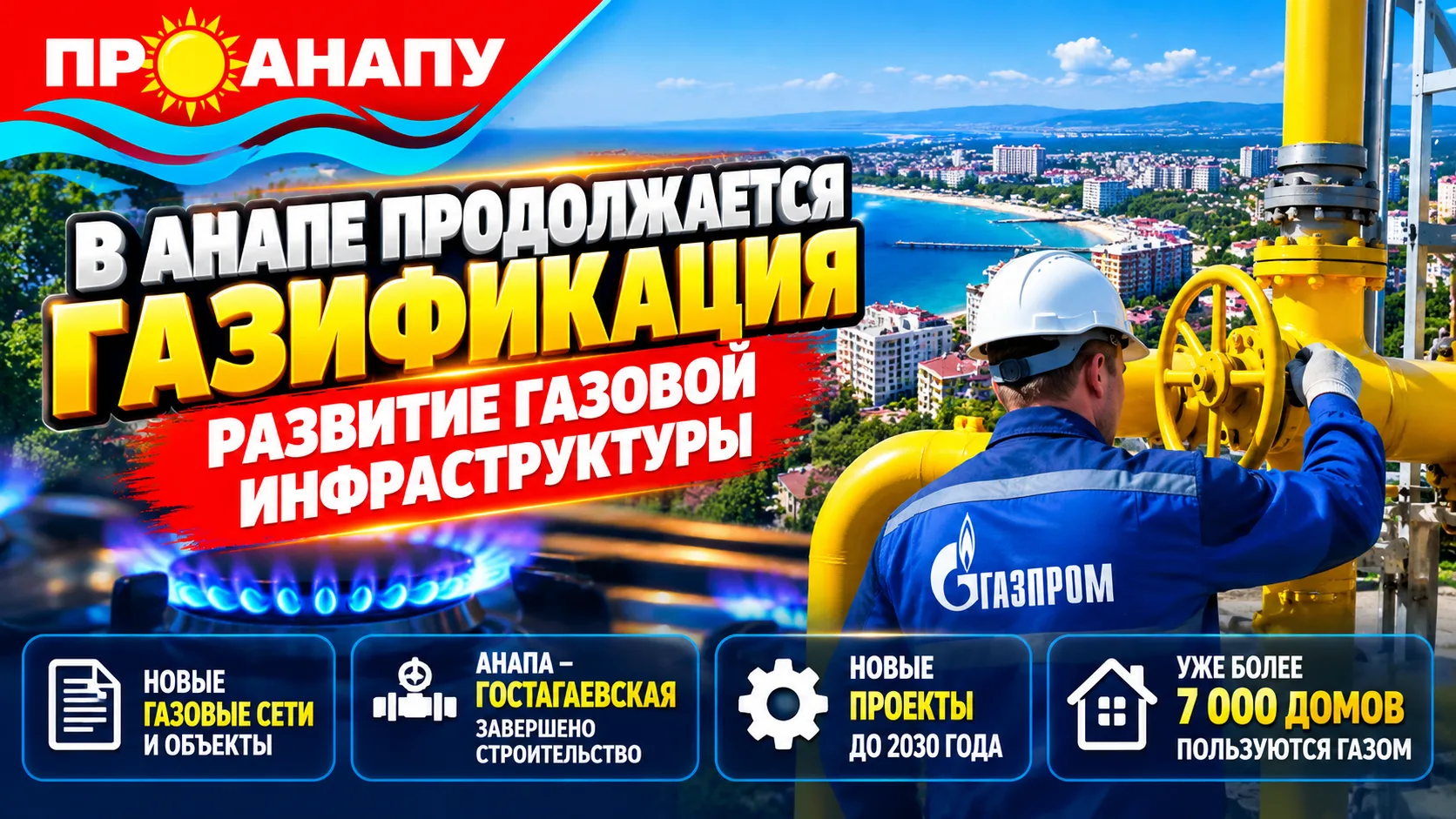 В Анапе продолжается газификация: более 7 тысяч домов уже пользуются природным газом