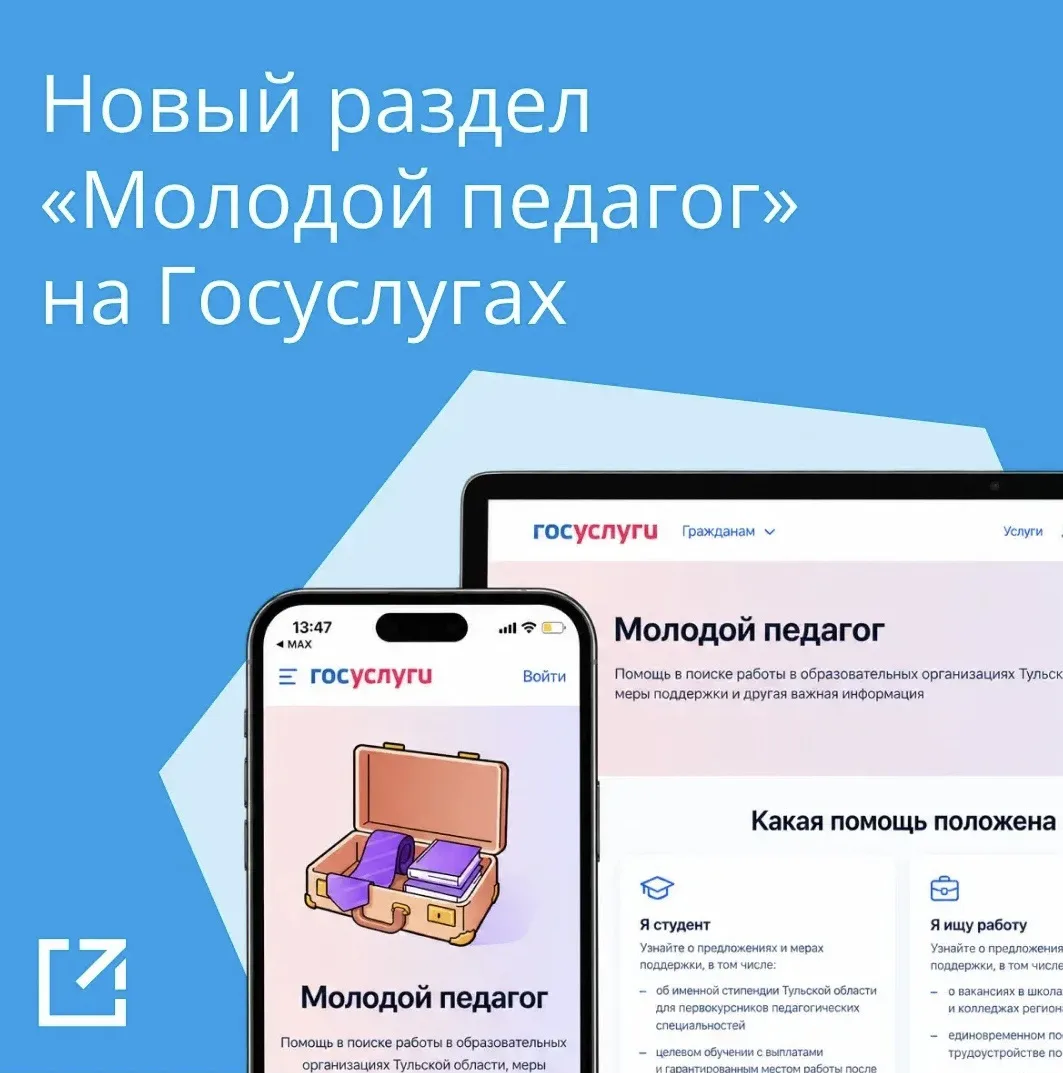 🎓 «Молодой педагог» на Госуслугах: вся информация для тульских учителей собрана в един...