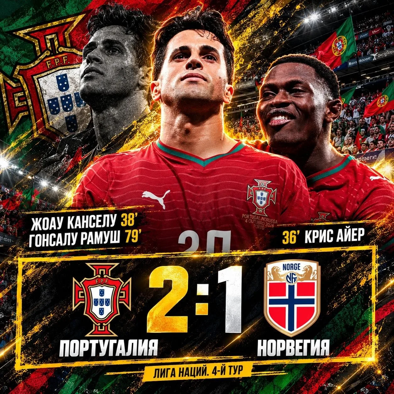 🇵🇹 ПОРТУГАЛИЯ БЕЗ РОНАЛДУ СНОВА ПОБЕЖДАЕТ!