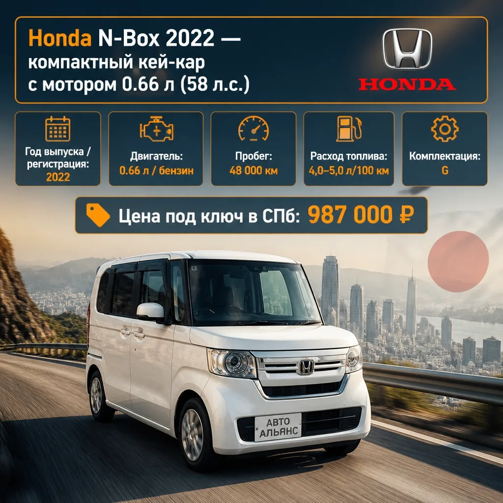 🏎Honda N-Box — это легендарный японский кей-кар, который завоевал любовь водителей по ...