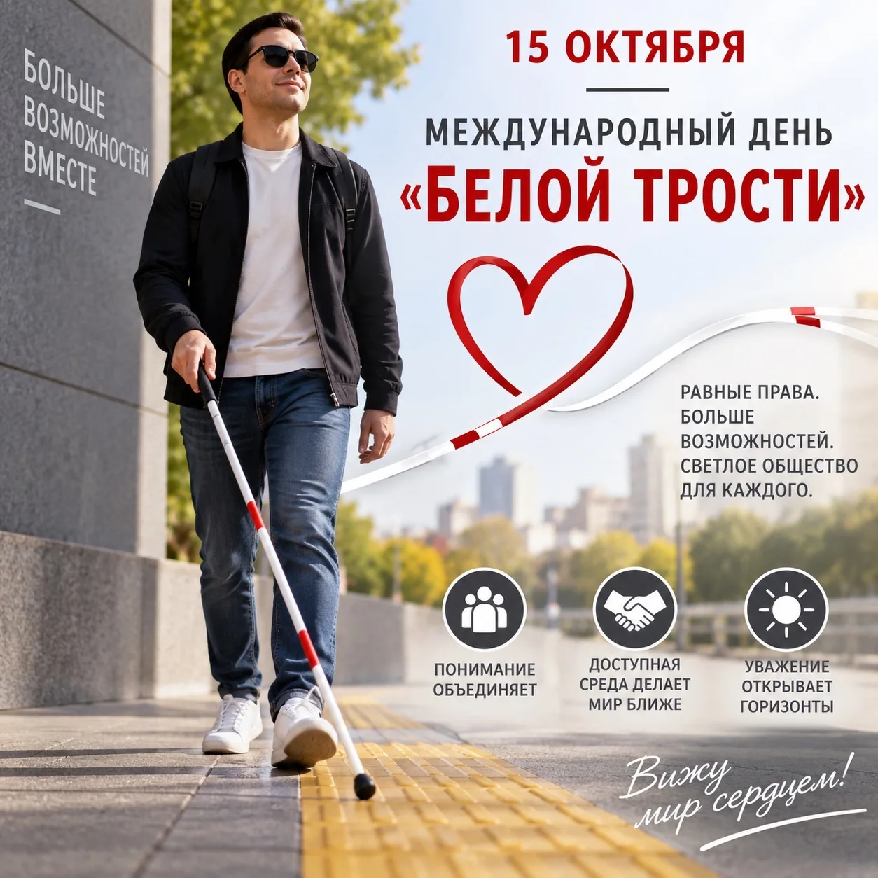Сегодня мы вспоминаем о людях, чья жизнь проходит иначе — незрячих и слабовидящих. Бела...